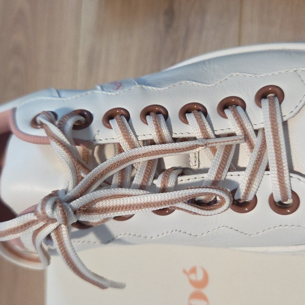 See By Chloe Essie pink/white leather Sneakers Sz 39 - Picture 11 of 14